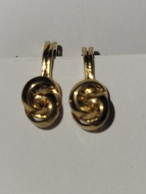 Vintage Monet Gold Knot Drop Earrings